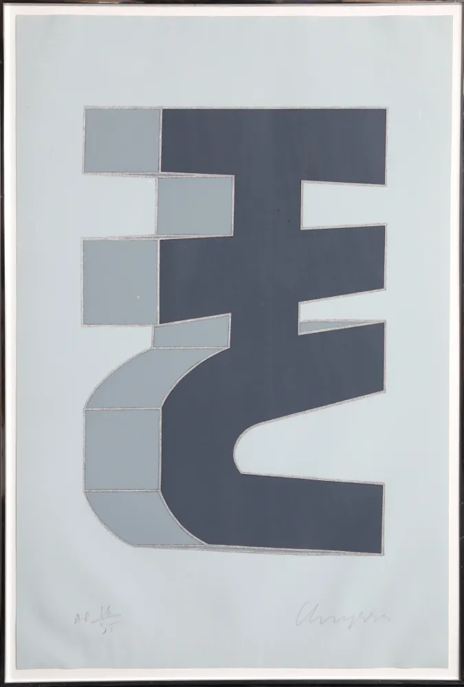 Screenprint Chryssa - Times Square Fragment #6