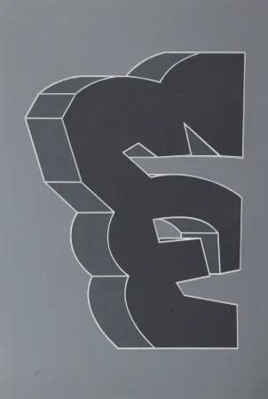 Screenprint Chryssa - Times Square Fragment XII