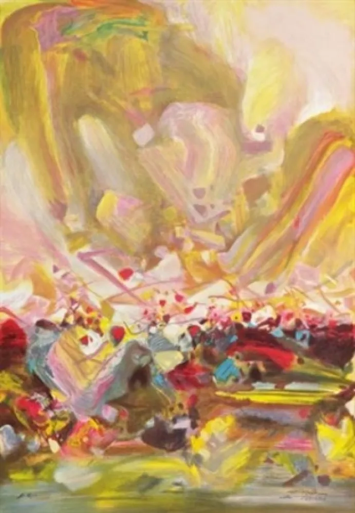 Lithograph Chu Teh Chun  - Abstract composition