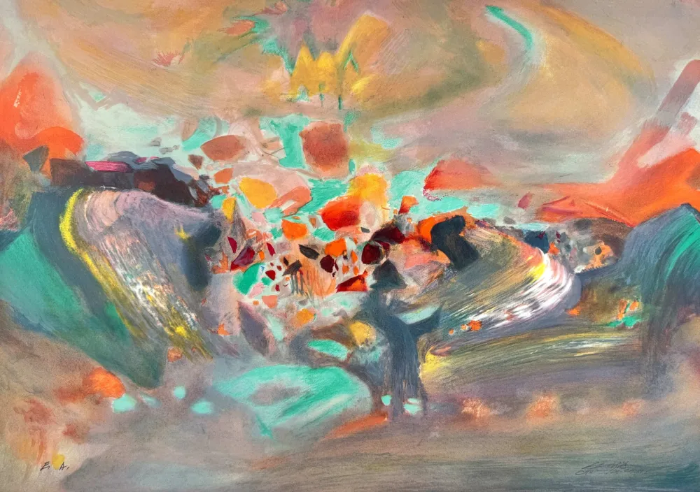 Lithograph Chu Teh Chun  - Aurora 