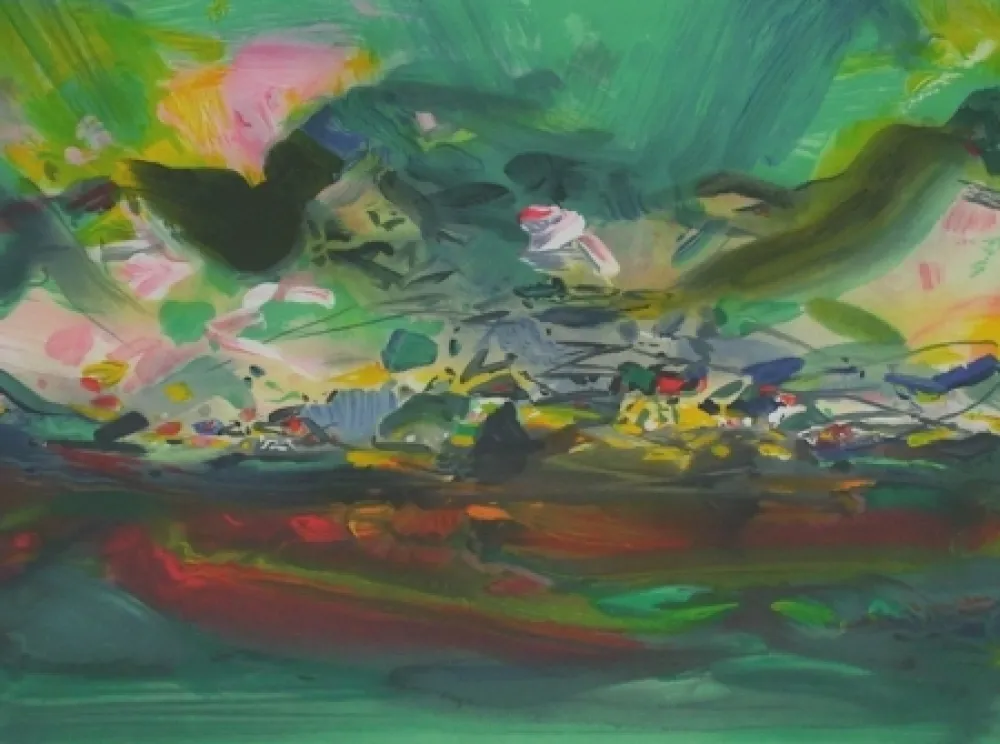 Lithograph Chu Teh Chun  - Composition