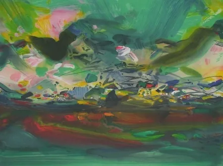 Lithograph Chu Teh Chun  - Composition