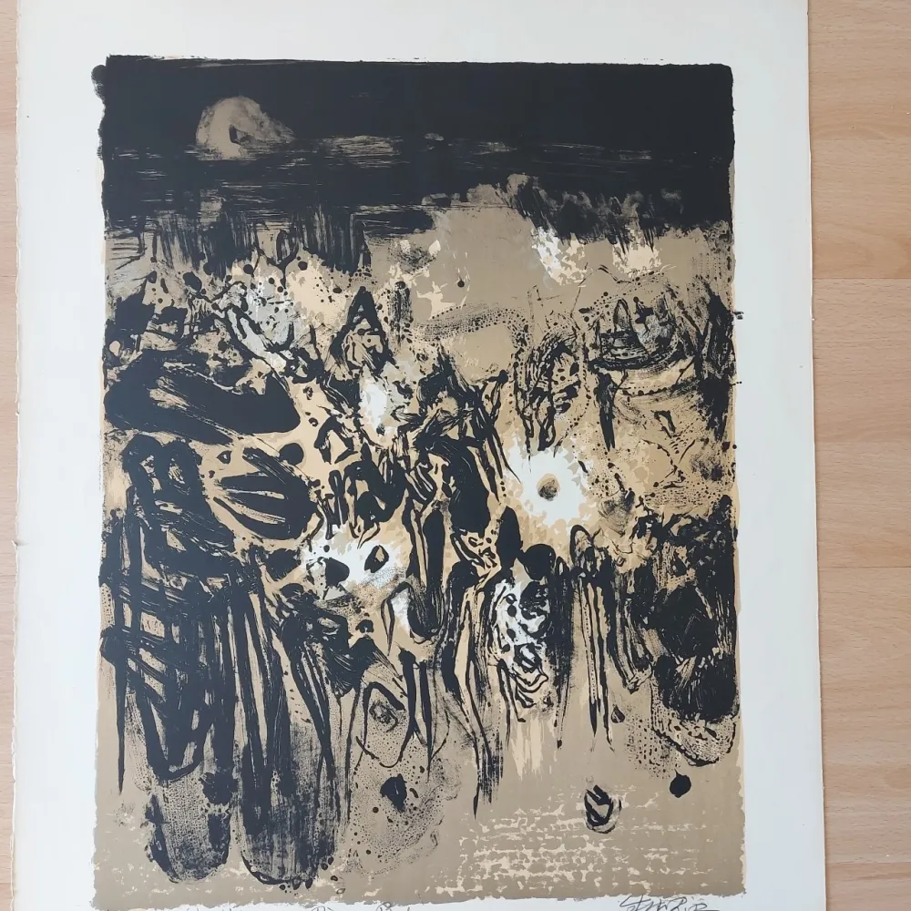 Lithograph Chu Teh Chun  - Golden Times circa 1960