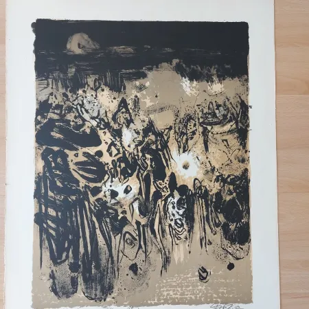 Lithograph Chu Teh Chun  - Golden Times circa 1960