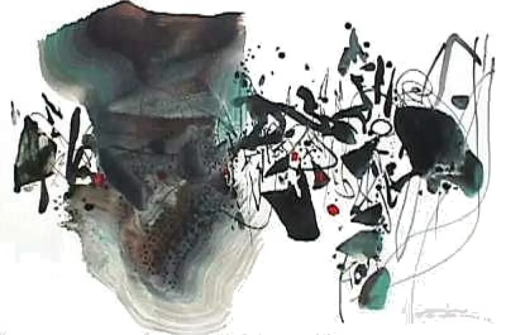 Lithograph Chu Teh Chun  - Olympic