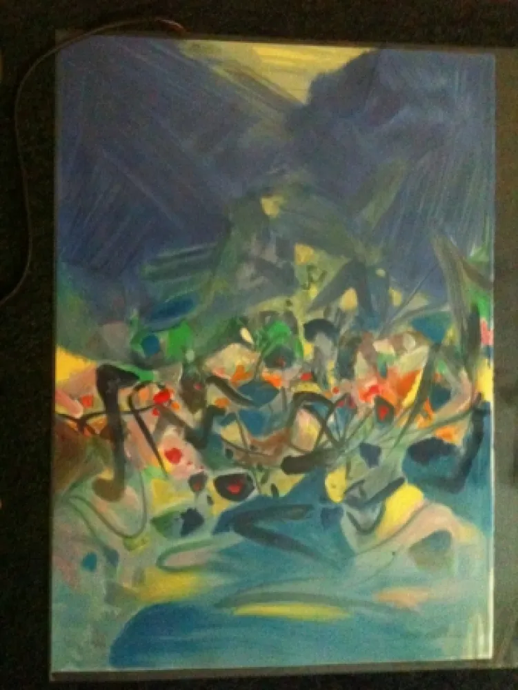 Lithograph Chu Teh Chun  - SAISON BLEUE