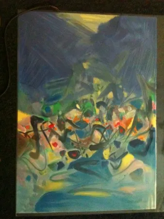 Lithograph Chu Teh Chun  - SAISON BLEUE