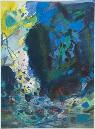 Lithograph Chu Teh Chun  - Saison bleue (Planche I) 