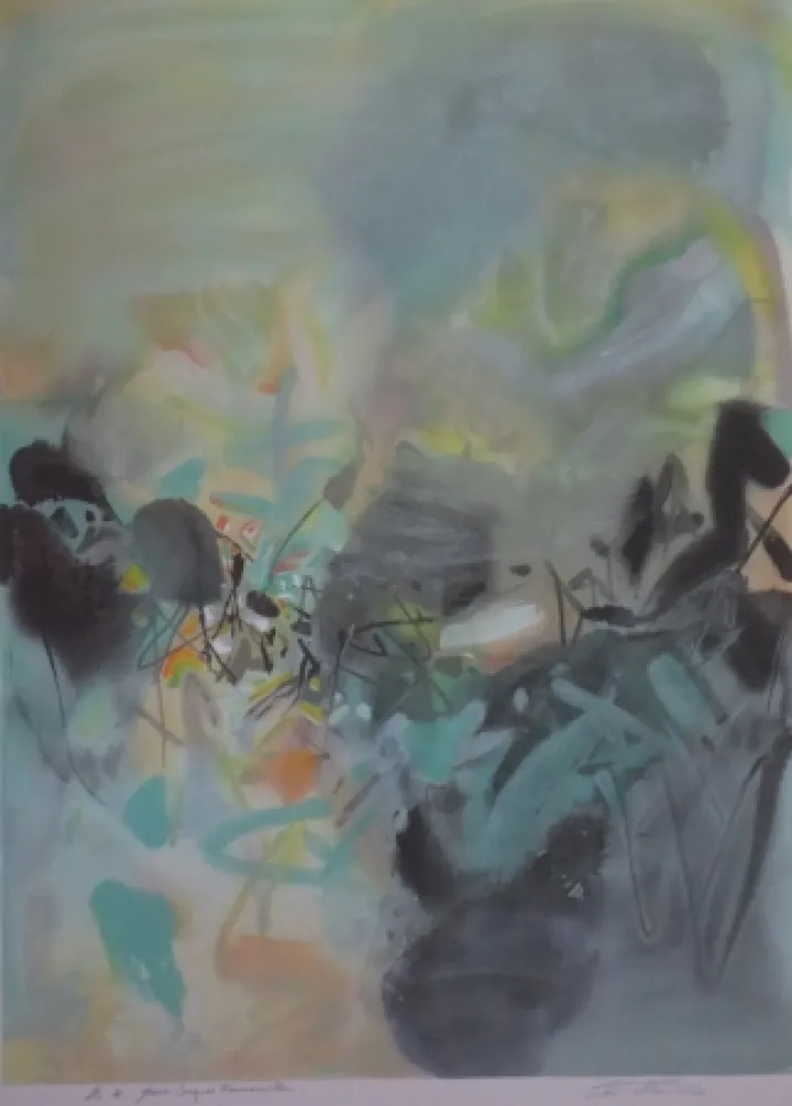 Lithograph Chu Teh Chun  - Sans  titre XV