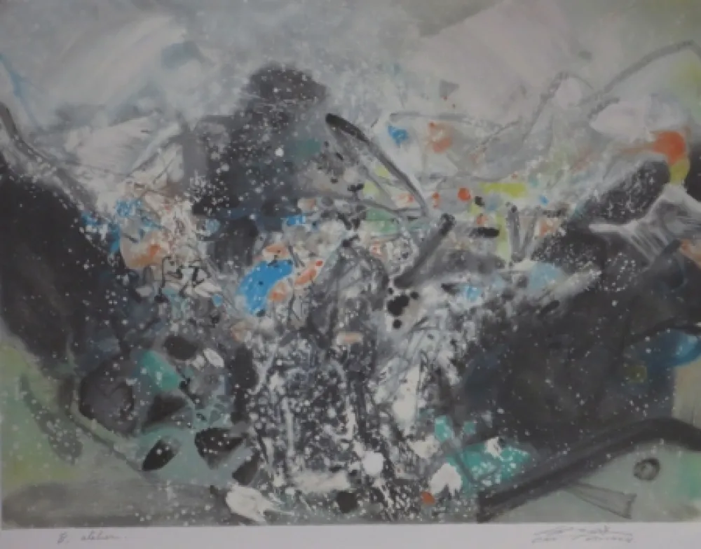 Lithograph Chu Teh Chun  - Sans titre XVII