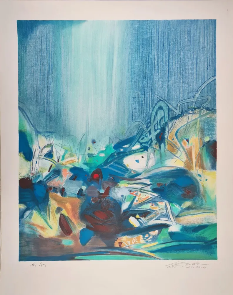 Lithograph Chu Teh Chun  - Toute Coude 