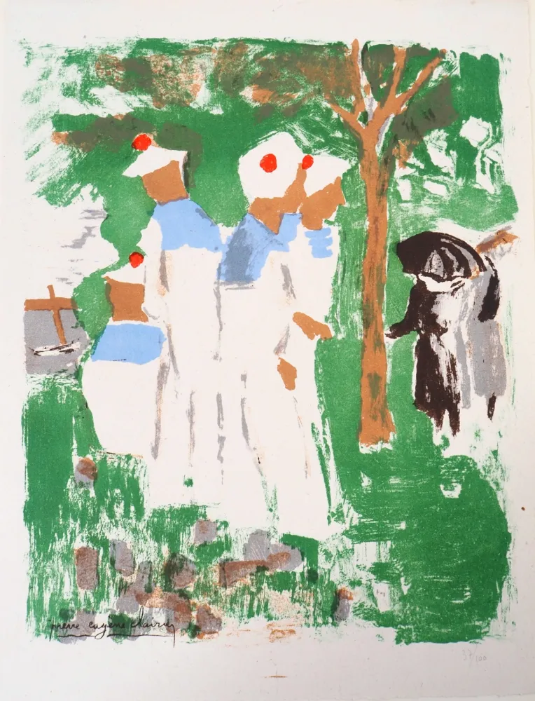 Lithograph Clairin - Marins au Pardon de Lanriot