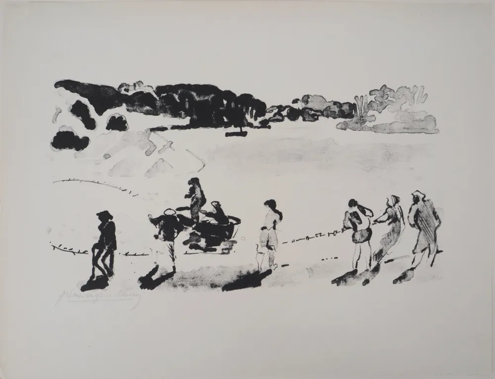 Lithograph Clairin - Un coup de Senne sur le Belon