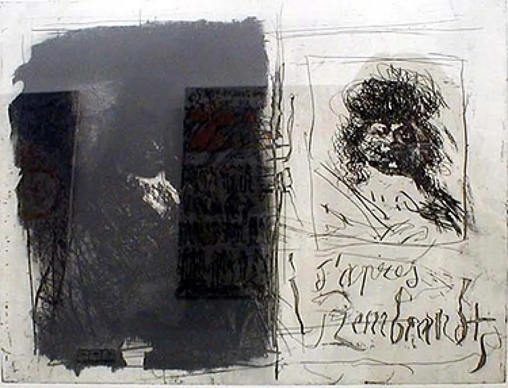 Etching And Aquatint Clavé - D'APRES REMBRANDT I