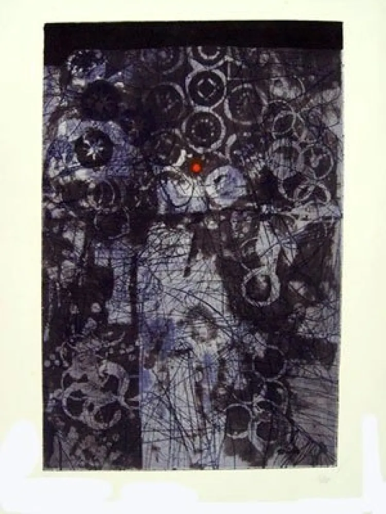 Etching And Aquatint Clavé - Etoiles et signes