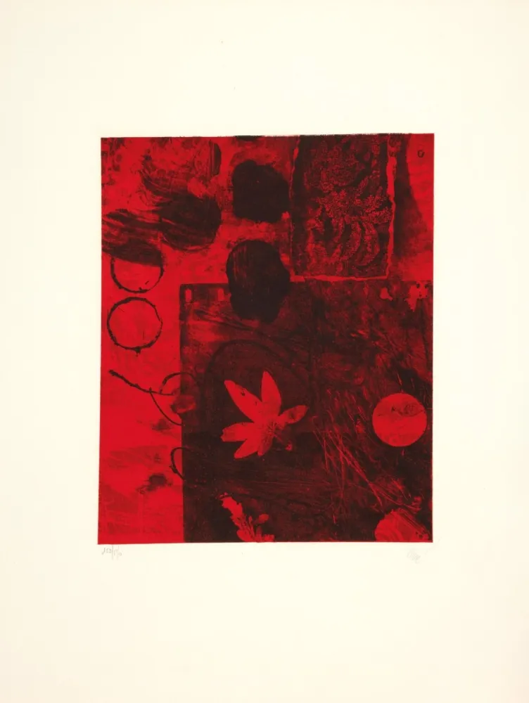 Lithograph Clavé - Feuille rouge