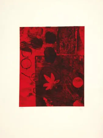 Lithograph Clavé - Feuille rouge