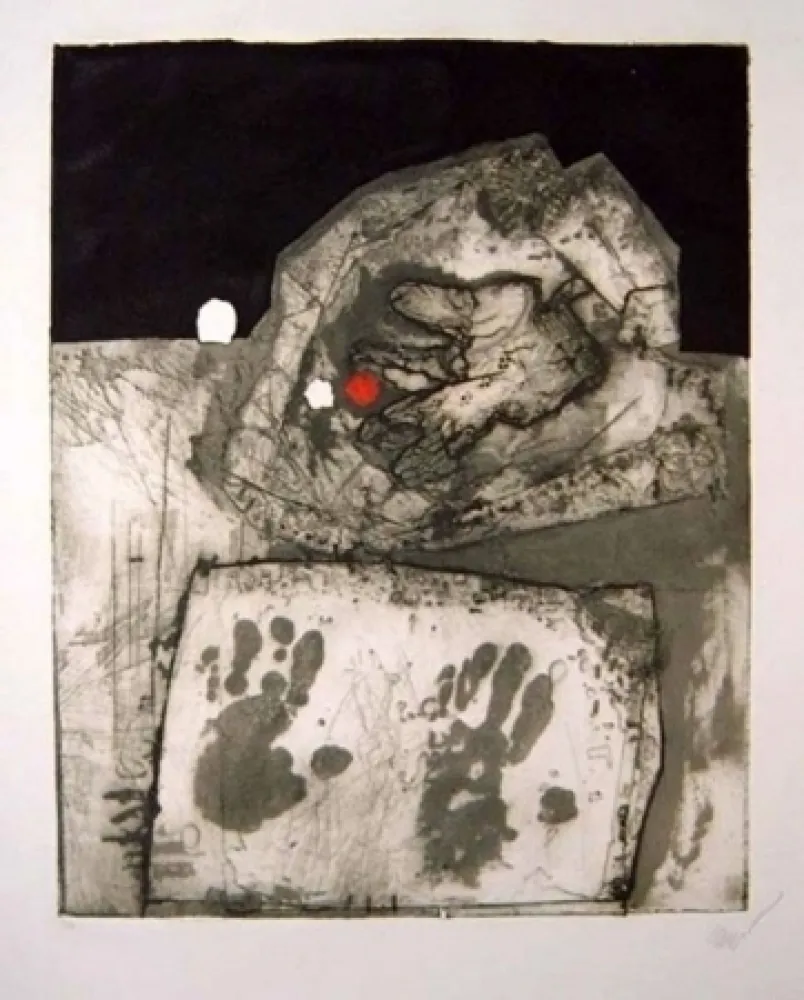 Etching And Aquatint Clavé - Gant et mains