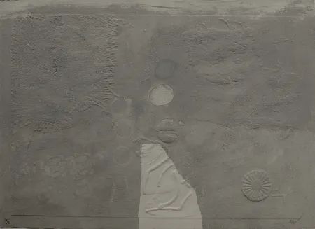 Etching Clavé - Gaufrages sur fond bleu