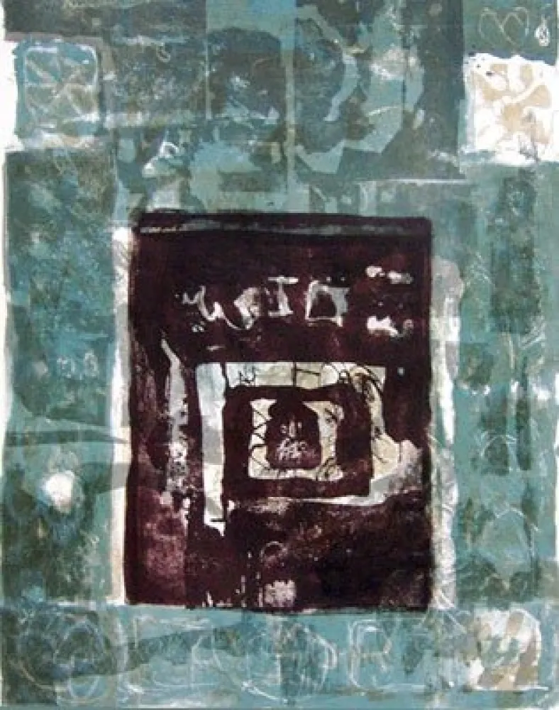 Lithograph Clavé - Hommage a domenikos- Cadre bleu