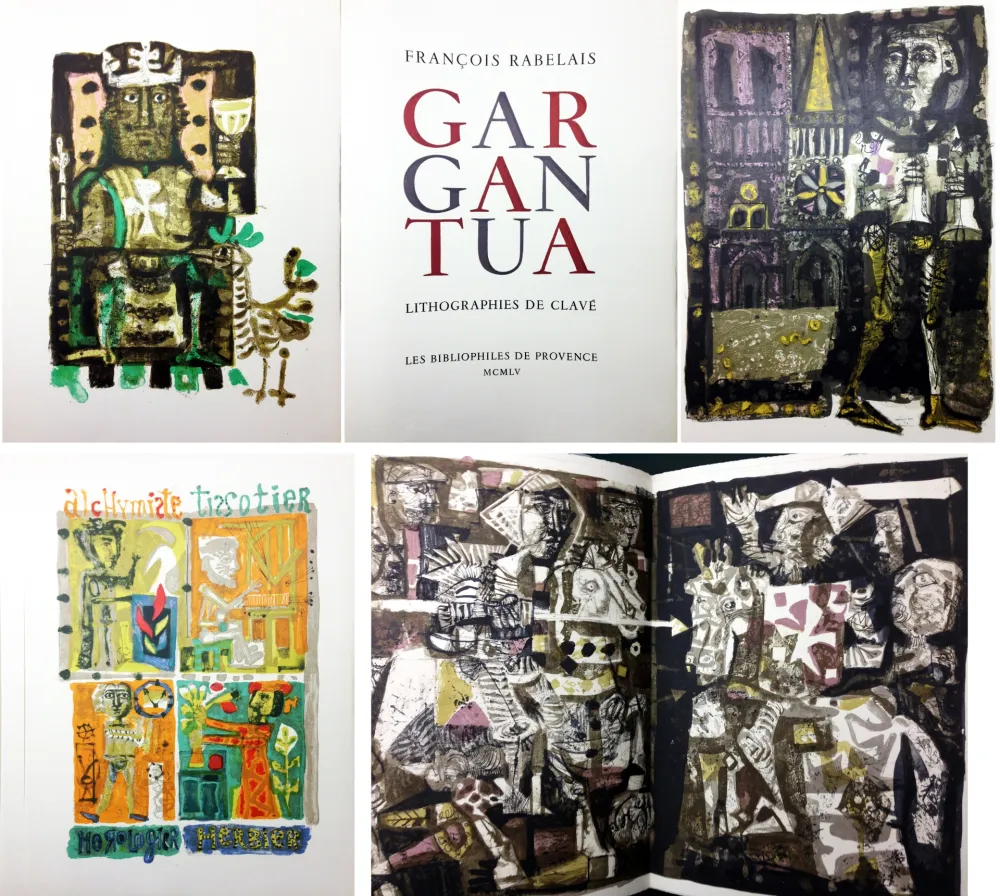 Illustrated Book Clavé - Rabelais. GARGANTUA. 61 lithographies originales de Clavé (1955)