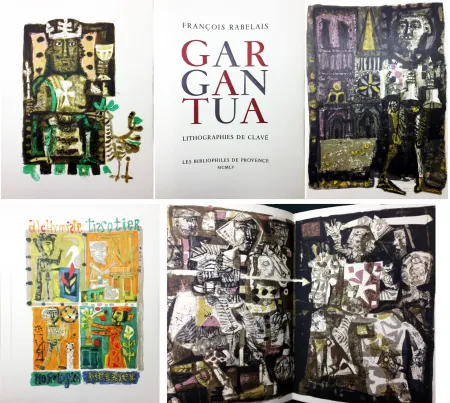 Illustrated Book Clavé - Rabelais. GARGANTUA. 61 lithographies originales de Clavé (1955)