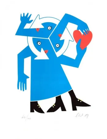 Lithograph Clet - ARLETTE / Grand-Mère Plouc