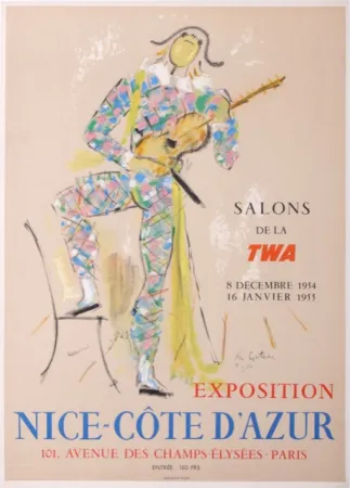 Lithograph Cocteau - Exposition Nice - Côte d'Azur Salons de la TWA, 