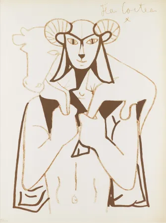 Lithograph Cocteau - Faune berger 