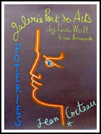 Lithograph Cocteau - Galerie Pont des Arts chez Lucie Weill - POTERIES