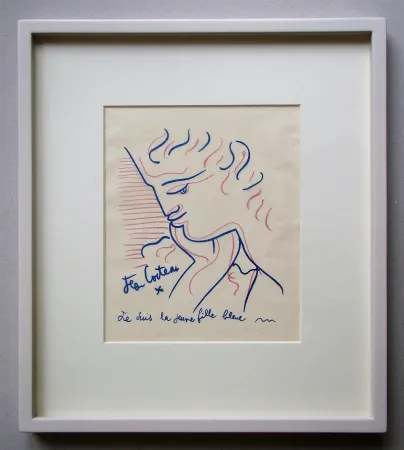 Lithograph Cocteau - Je suis la jeune fille bleue