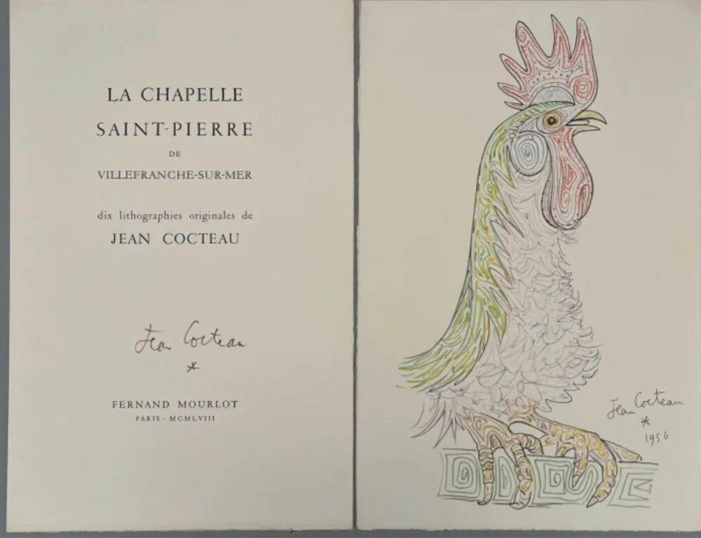 Illustrated Book Cocteau - La Chapelle Saint-Pierre de Villefranche-sur-Mer, Mourlot 