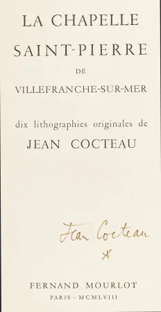 Illustrated Book Cocteau - La Chapelle Saint-Pierre de Villefranche-sur-Mer, Mourlot 1958
