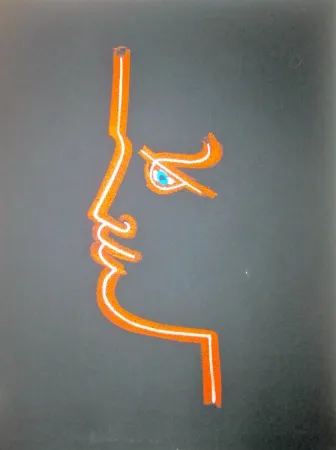Lithograph Cocteau - Le trait de feu (Black)