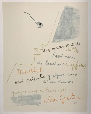 Lithograph Cocteau - Les murs ont des oreilles