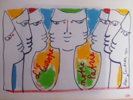 Lithograph Cocteau - L'Europe