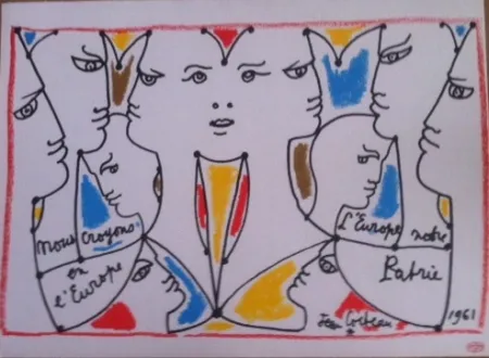 Lithograph Cocteau - L'Europe