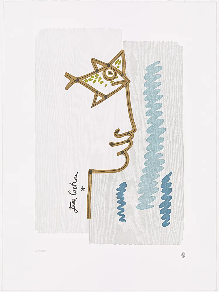 Lithograph Cocteau - Oeil de poisson 