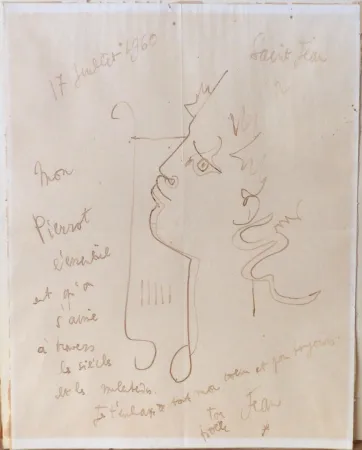 No Technical Cocteau - Orphée à la lyre. Dessin signé