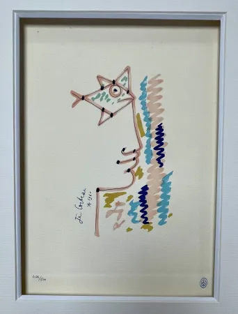 Lithograph Cocteau - Profil