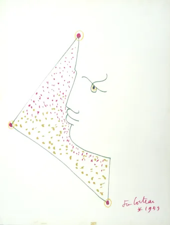 Lithograph Cocteau - Profil