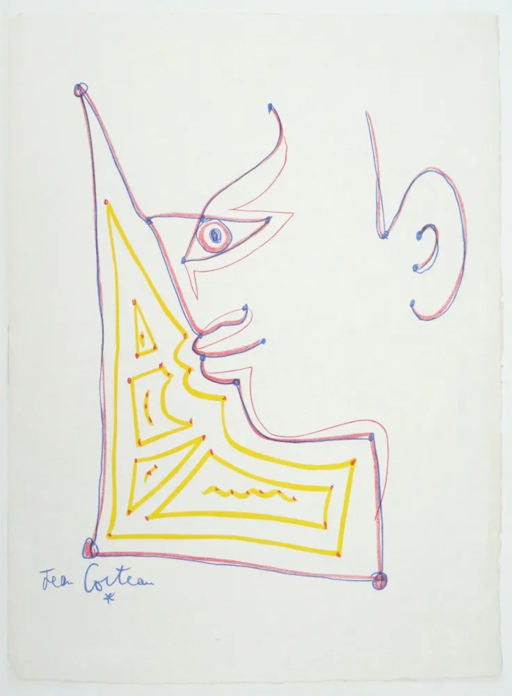 Lithograph Cocteau - Profil