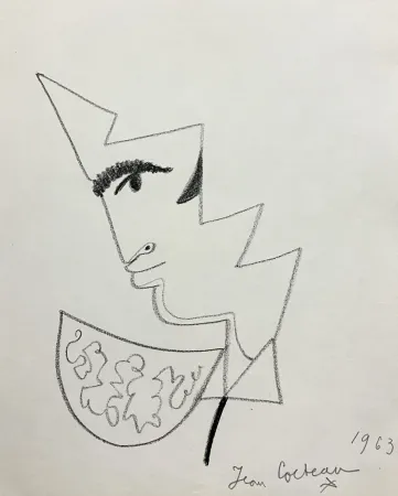 No Technical Cocteau - Profil de Torero. 1963. Dessin 