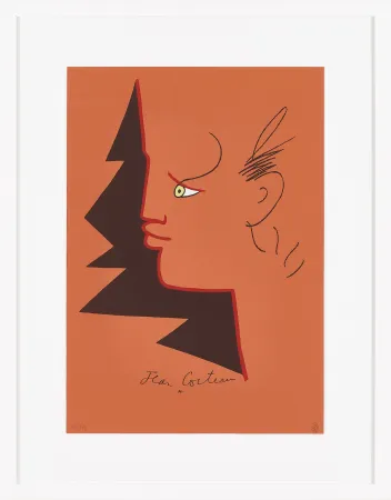 Lithograph Cocteau - Profil d'orphée 