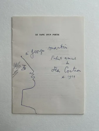 Illustrated Book Cocteau - Profile with Laurel Wreath, 1959