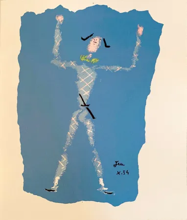 Lithograph Cocteau - Sous le manteau de feu