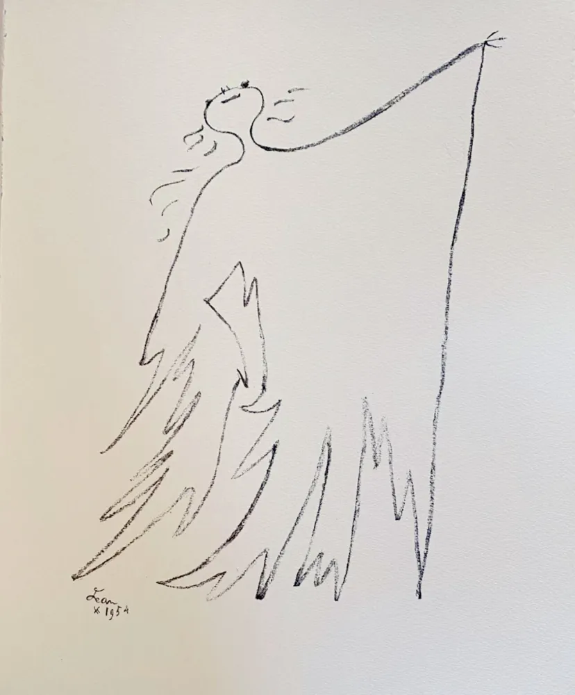 Lithograph Cocteau - Sous le manteau de feu