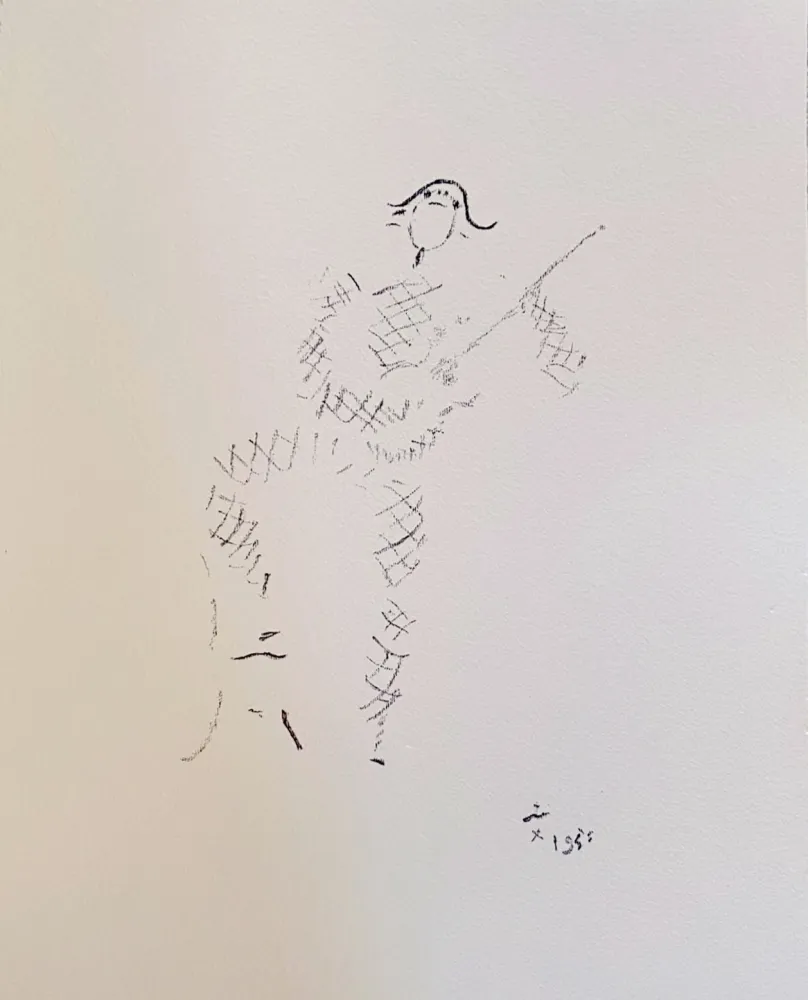 Lithograph Cocteau - Sous le manteau de feu