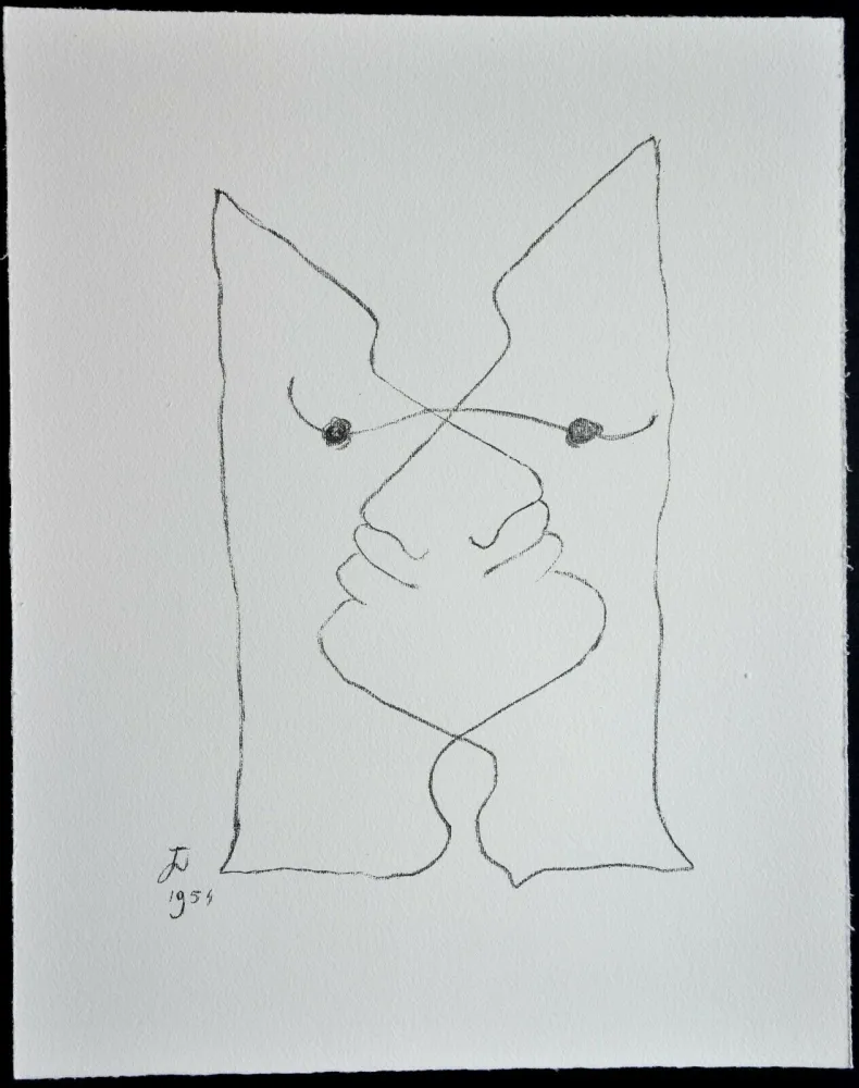 Lithograph Cocteau - Sous le manteau de feu