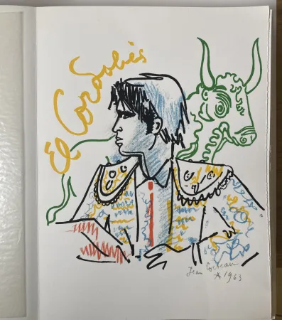 Lithograph Cocteau - Taureaux